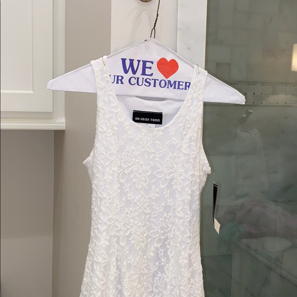 Un Deux Trois High Low Lace Dress